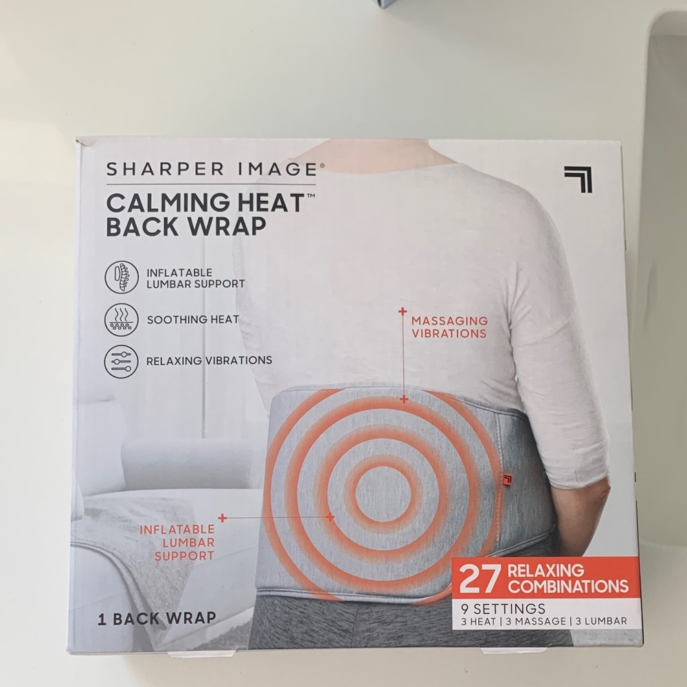 Sharper Image Calming Heat Back Wrap; Gray